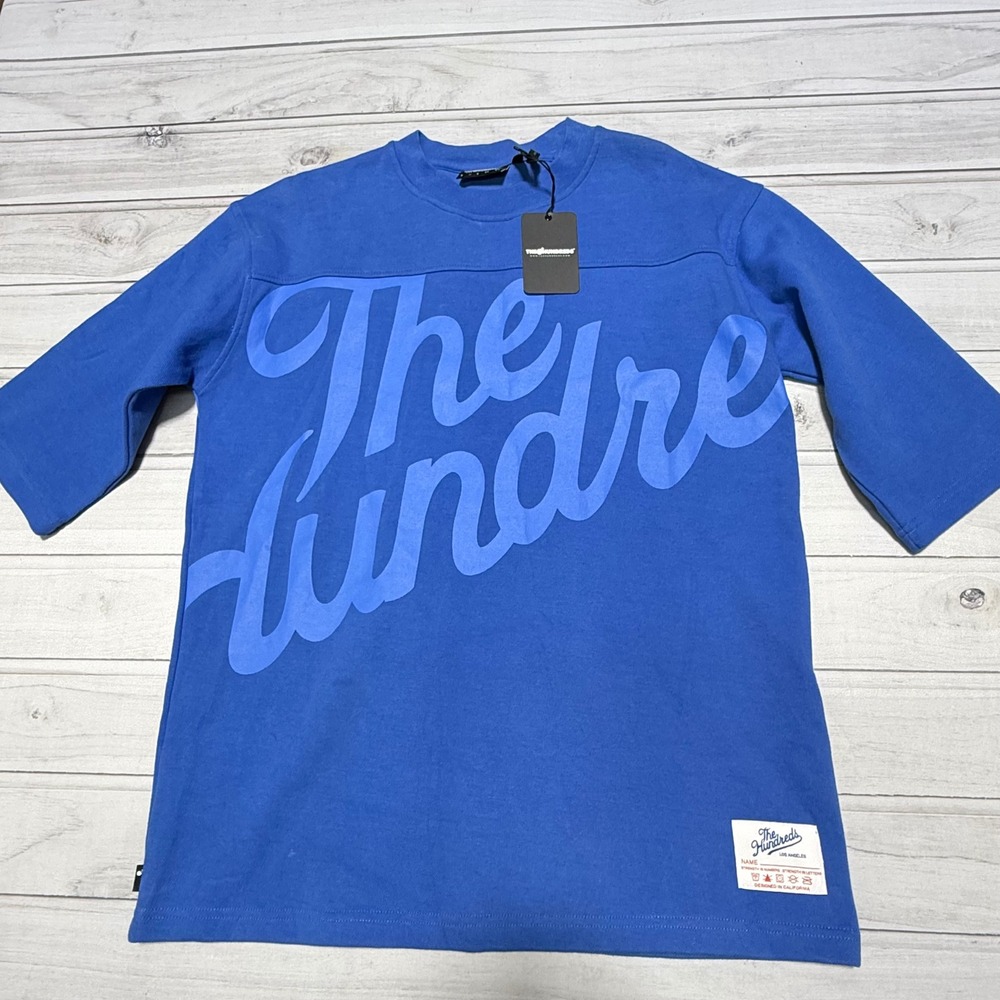 The Hundreds Short Sleeve Jersey Mens‎ Large Blue Script Logo Streetwear Shirt